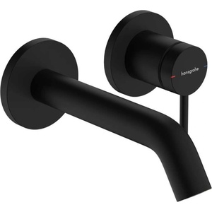 Hansgrohe Tecturis S - Смесител за мивка за вграждане, с изпразнител, за двуотворен монтаж, EcoSmart, черен мат 73350670 (73350670)