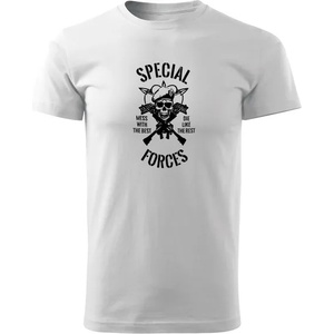 DRAGOWA Тениска с къс ръкав Special Forces, бяла, 160 г/м2 (6459)