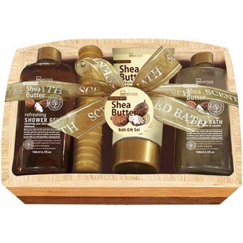 Image 1 of Shea Butter Подаръчен комплект за баня в дървена кутия и дървен масажор