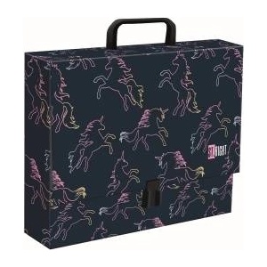 Unipapel Cardboard briefcase for snap St. Right Dream Unicorn A4 mix Unipap