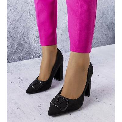 Vinceza Gemre Black elegant pumps černá šedá fuchsiová
