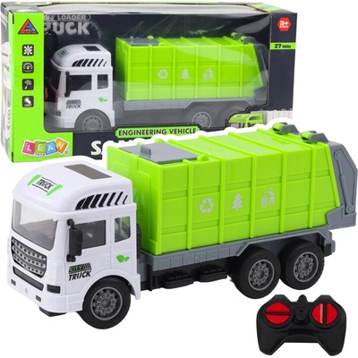 LeanToys RC popelářské auto na dálkové ovládání se zelenými světly 1:24