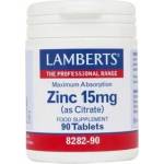 LAMBERTS Хранителна добавка Цинк, Lamberts Zinc 25mg (Citrate) 90 tabs - apteka24 - 22,49 лв