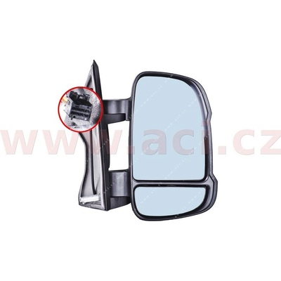 ACI zp. zrcátko man. ovl. s blikačem (pro bílou žárovku) krátké rameno (80 mm) P 0983802