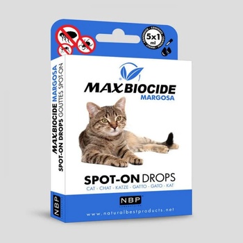 MAX Biocide Противопаразитни капки за котки MAXBiocide с гераниол - 5x1мл (755)