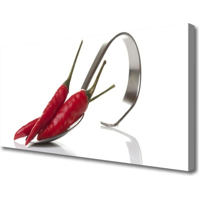 Obraz Canvas Chilli lyžica kuchyňa 100x50 cm