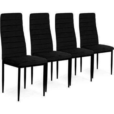 ModernHome LR-1494 velvet černá 4 ks