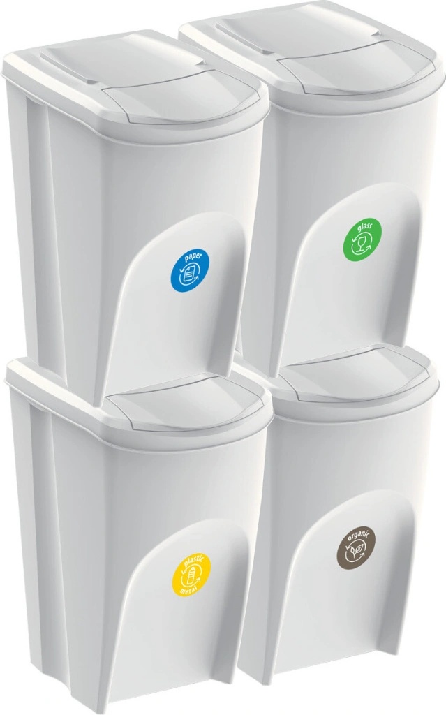 Prosperplast Lot De 4 Cubes De Recyclage 100 L Sortibox En Plastique Blanc 4 X 25 L 86365108