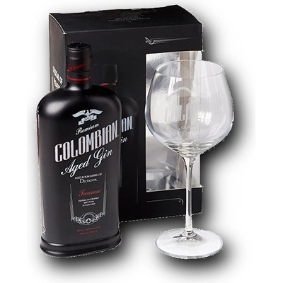 Dictador Premium Colombiana Treasure Black 43% 0,7 l (dárkové balení 1 sklenice)