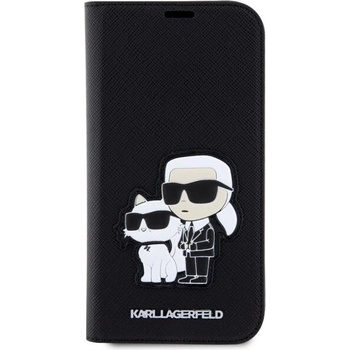 KARL LAGERFELD Калъф Karl Lagerfeld -дизайнерски кожен кейс за Apple iPhone 14 Pro Saffiano KC NFT Book (KLBKP14LSANKCPK)