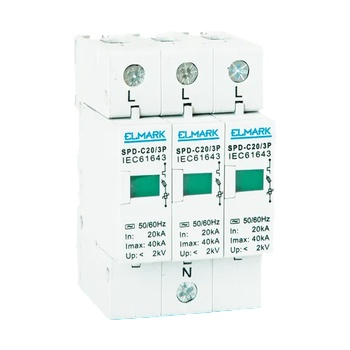 Image 1 of ELMARK КАТОДЕН ОТВОДИТЕЛ spd-c20/3p 20ka (64303)