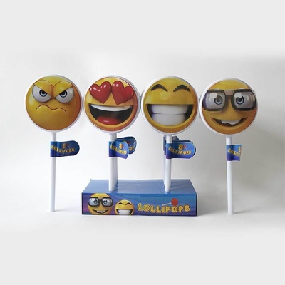 Bohemia Gifts Smiley lízátka XL 8 ks lízátek uvnitř široký úsvěv vykulený 64 g