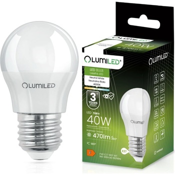 LUMILED LED žiarovka E27 P40 5W = 40W 470lm 4000lm Neutrálna 180°