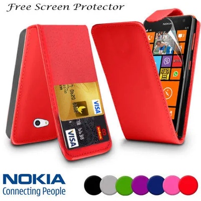 Nokia Lumia 530 Флип Кожен Калъф + Скрийн Протектор