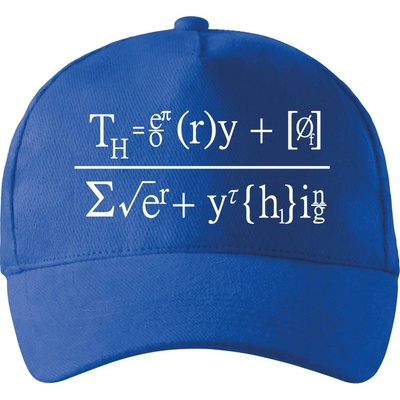 Teória všetkého Theory of Everything so zahnutým šiltom a mosaznou sponou Kráľovská modrá