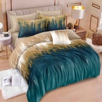 Johnny Home Спален комплект Johnny Home - S19281, 6 части, двулицев, 220 x 240 cm, тюркоаз/кафяв (S19281)