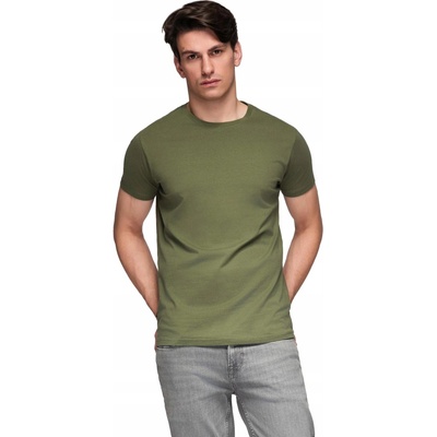 Khaki bavlnené tričko V6 TSBS-0146