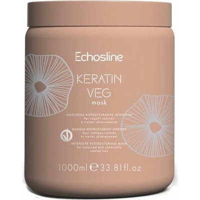 Echosline Keratin Vegan Mask - posilující maska pro barvené a poškozené vlasy 1000 ml