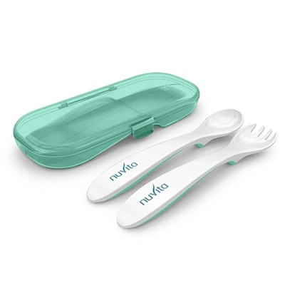 Nuvita Комплект вилица и лъжица в кутия Nuvita - Cool, Green (NU-PPPL0130)