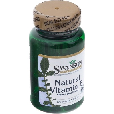 Swanson Vitamín E prírodný 200 IU 100 kapsúl