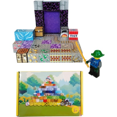 Toybit Magnetická stavebnice Minecraft Portál a TNT s postavičkou 51ks