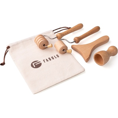 Fabulo Sada na tvárovú maderoterapiu Roller Set + darček: plátené vrecúško
