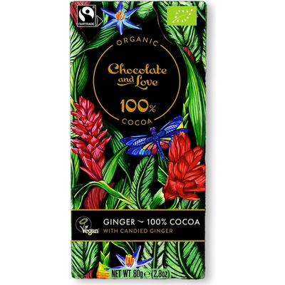 Chocolate and Love 100% hořká ginger bio 80 g