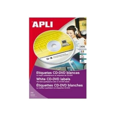 Etikety univerzálne na CD/DVD priemer 114mm Agipa 100 hárkov