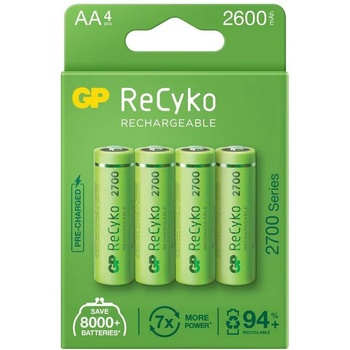 Image 1 of GP Batteries Акумулаторна Батерия GP R6 AA 2700mAh NiMH 4 бр. 270AAHCE-EB4 GP (GP-BR-270AAHCE-EB4)