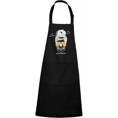 Dobrý Triko Zástěra s potiskem Život mámy Černá