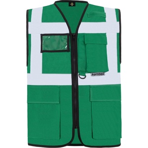 Korntex hi-vis kxmf berlin / Светлоотразителна многофункционална жилетка - зелена xxxl (76kxmf03313)