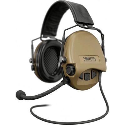 Elektronické chrániče sluchu Supreme Mil-Spec CC Slim Sordin s mikrofónom Piesková