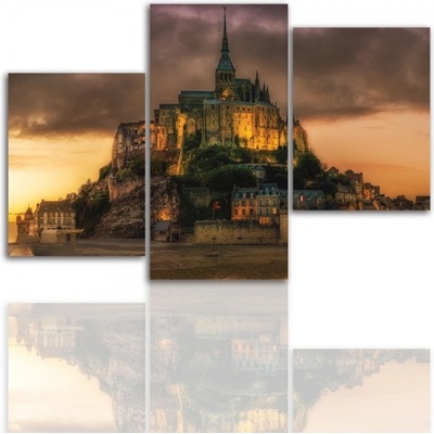Divio Třídílný obraz na plátně hrad, vzor 12029 Velikost: 60x90 cm