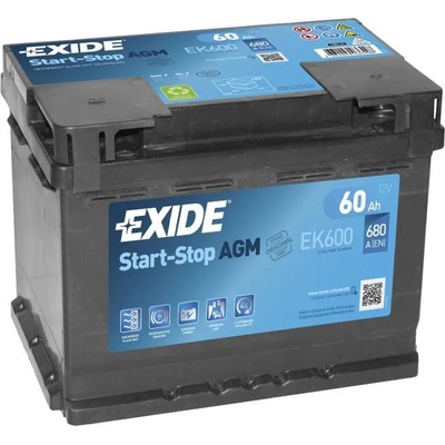Exide AGM 60Ah 680A right+ (EK600)