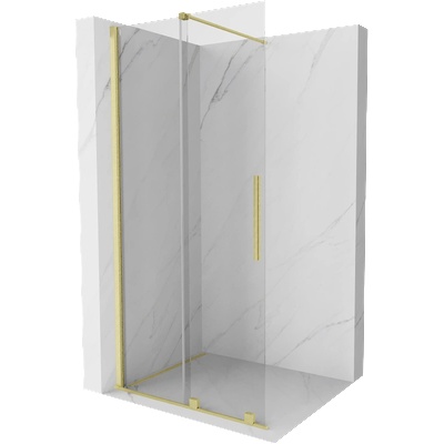 Mexen Velar плъзгаща се душ-преграда Walk-in 80 x 200 cm, прозрачно 8 mm, златисто четковано - 871-080-000-03-55 (871-080-000-03-55)