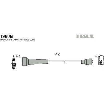 Sada zapaľovacích káblov TESLA T960B