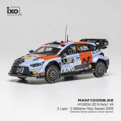 Hyundai i20 N Rally1 Rally Sweden 2026 #4 Lappi MalkonenIXO 1:43