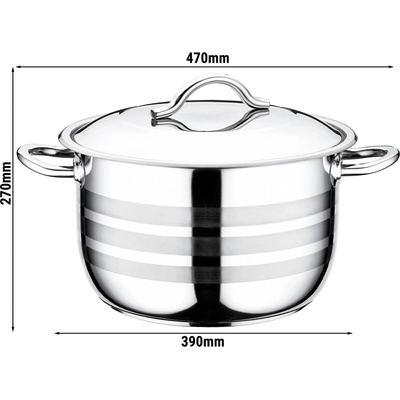 G.Gastro Hrnec - Nerezová ocel - Ø 360 mm - 22,50 L - Výška: 270 mm - D14159079
