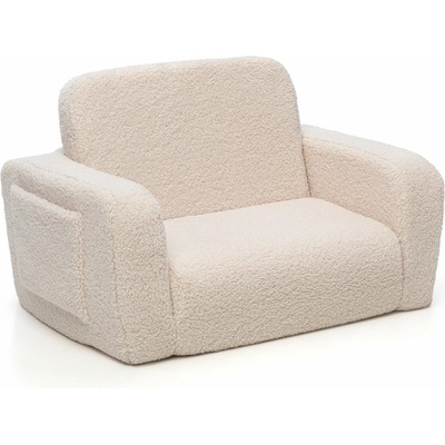 SHAPPY SHAPPY Detské rozkladacie penové kreslo LUMI TEDDY Soft Cream