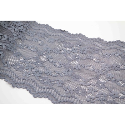 Elastická krajka, vsadka - šedá - šírka 17 cm