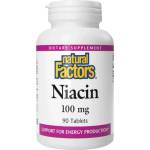 Natural Factors Niacin 100 mg, 90 Tablets