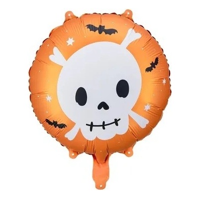 PartyDeco Fóliový balón Lebka 45 cm
