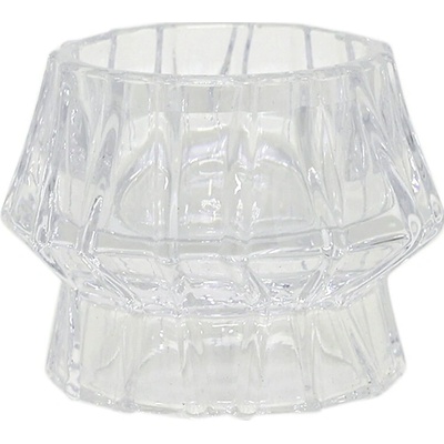 Chic Antique Svícen Clear Grooves, čirá barva, sklo