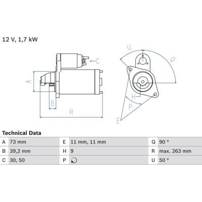 BOSCH 0 986 017 440 Startér (0986017440)