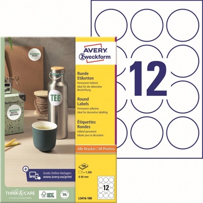 Avery Zweckform 100 listů, A4, bílé L3416-100 – Zboží Mobilmania