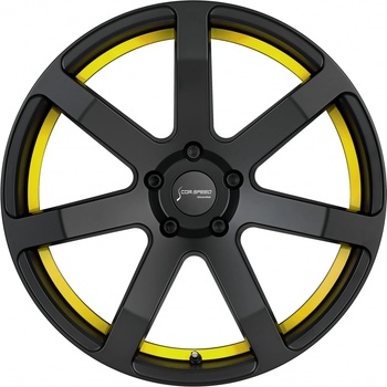 Corspeed Challenge 9x21 5x120 ET25 matt black trim yellow