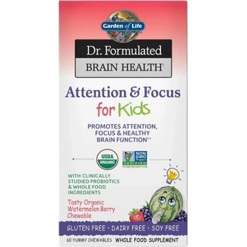 Garden of Life Dr. Formulated Attention & Focus for Kids [60 Дъвчащи гел капсули] Диня