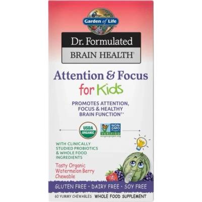 Garden of Life Dr. Formulated Attention & Focus for Kids [60 Дъвчащи гел капсули] Диня