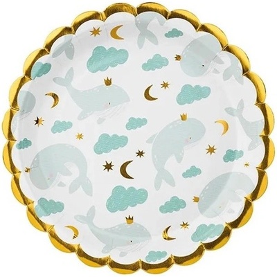 PartyDeco Tanieriky papierové Veľryby 18 cm