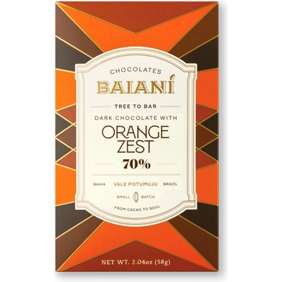 Baianí Chocolates 70% hořká Orange Zest Vale Potumuju 58 g